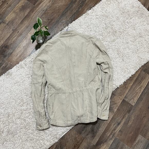 J.McLaughlin Size XS Khaki Button Down Linen Blend Vista Utility Jacket - Picture 7 of 7